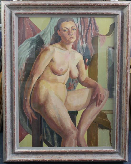 British School, c.1950, Nude Study, 29.5 x 21.5in.